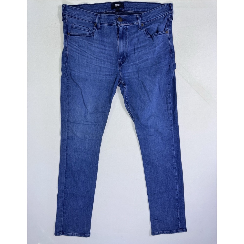 Paige Lennox Mens 36x32 Satchel Slim Fit Stretch Denim Jeans WJ217 Blue Casual